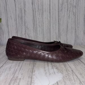 Womens Size 9.5 Schutz Dark Brown Woven Flats